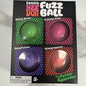Nee Doh Teenie Fuzz Ball - The Velvet Squeeze - 4 PACK